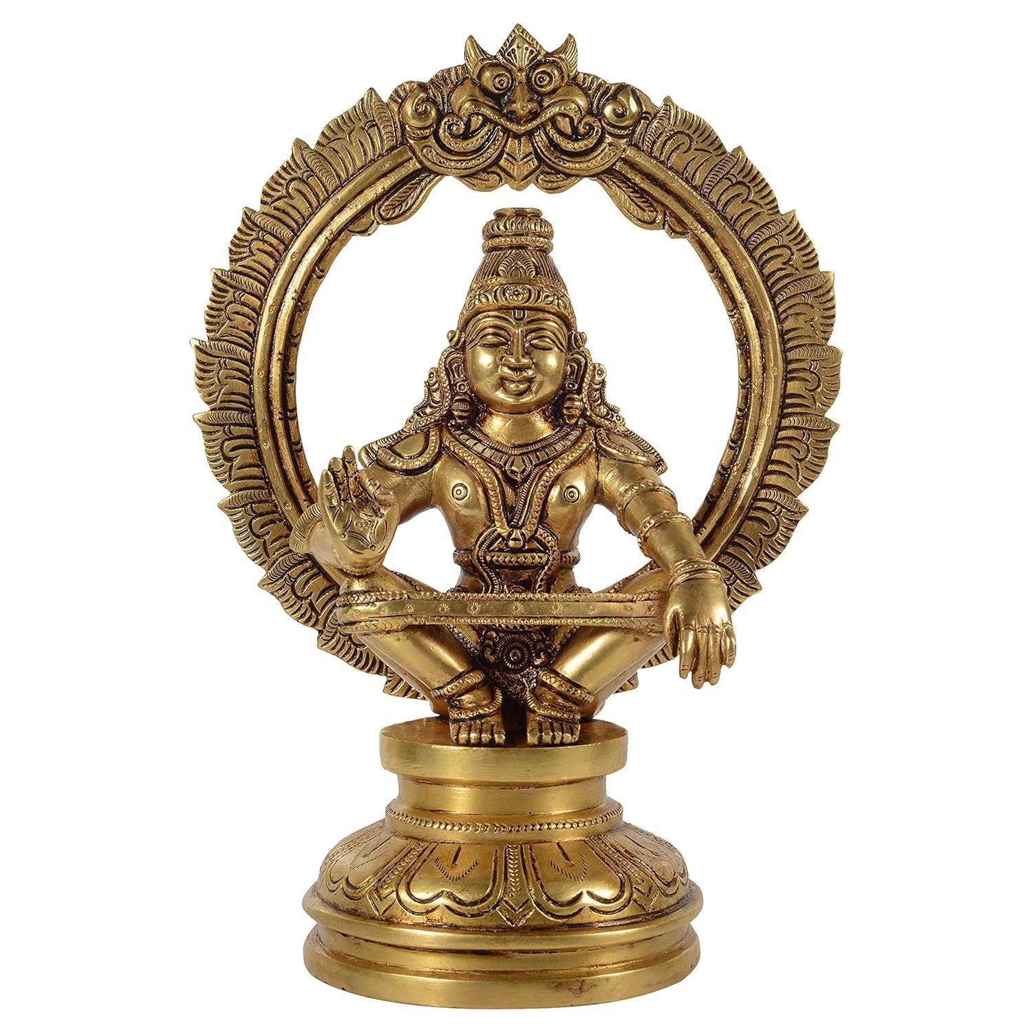 Brass Lord Ayyappa Lord Ayyappan Swami Statue/showpiece/Idol for Festival, Gift Item
